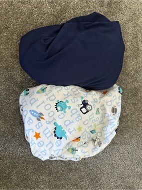 Kids Navy and White Dino Print Crib Fitted Sheets